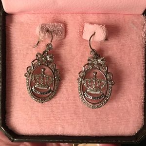 Juicy Couture Silver Crown Dangle Earrings
